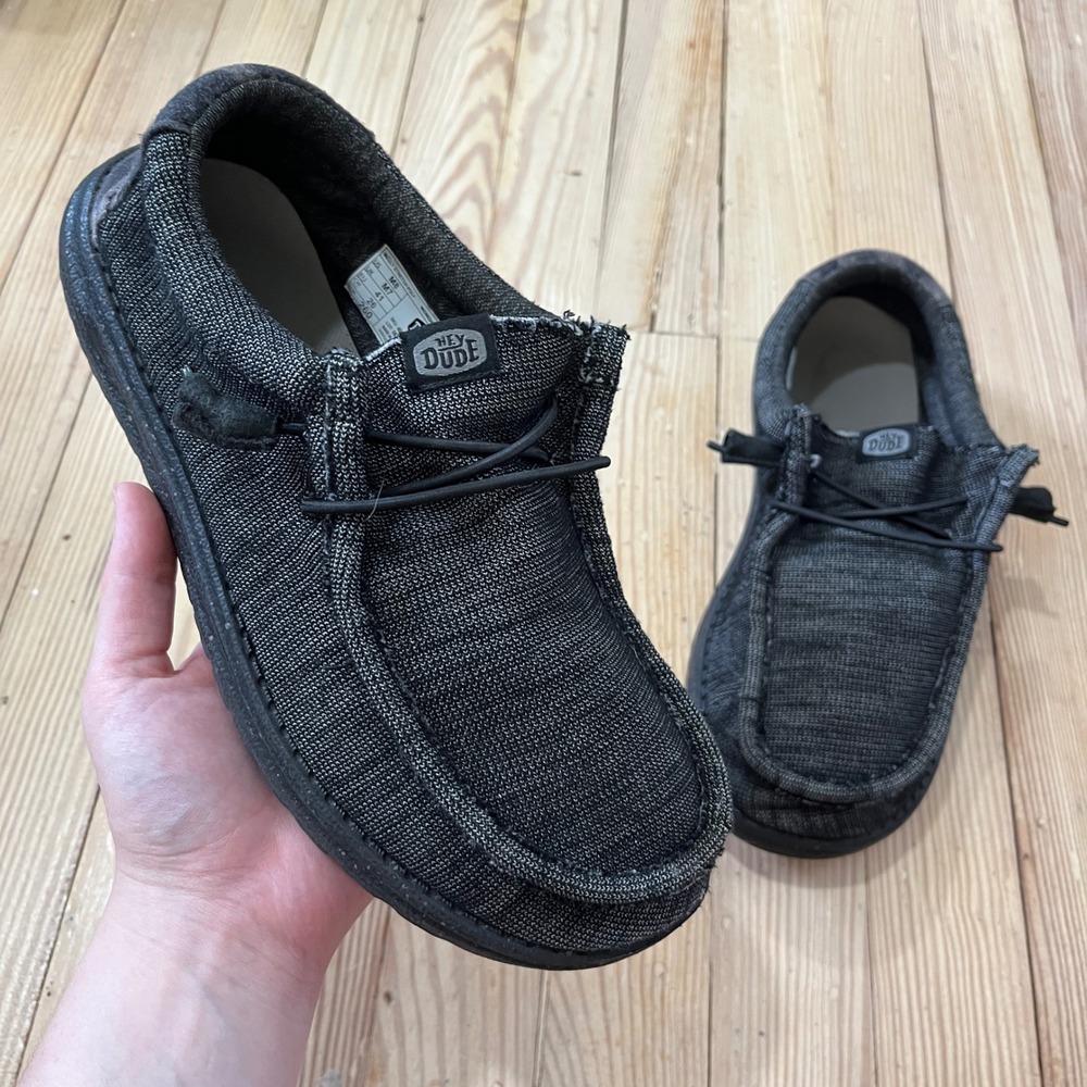 Hey Dude Wally Stretch Poly Loafers Mens 8 Midnight Bunker Grey Slip On Shoes